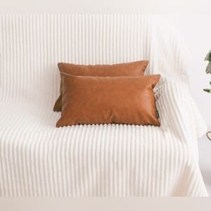 12x20 pleather tan pillow covers